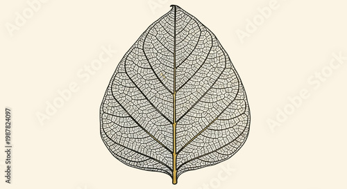 Intricate skeletal leaf showcasing its delicate venation structure against a plain light background.