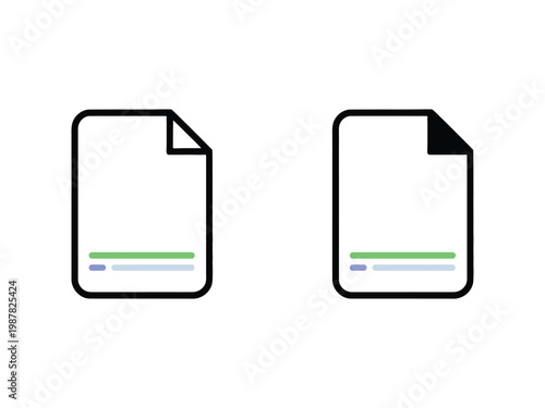 Two simple document icons with loading bars on white background
