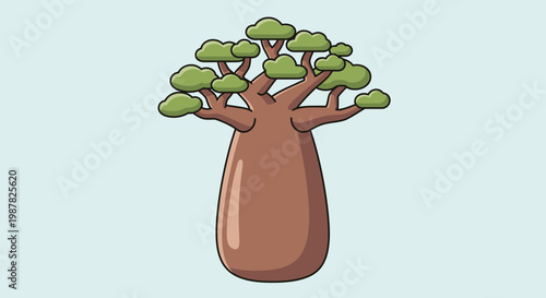 Cartoon Baobab Tree Illustration