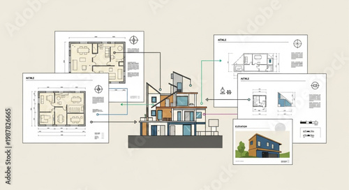 Architectural blueprints and house design plans.