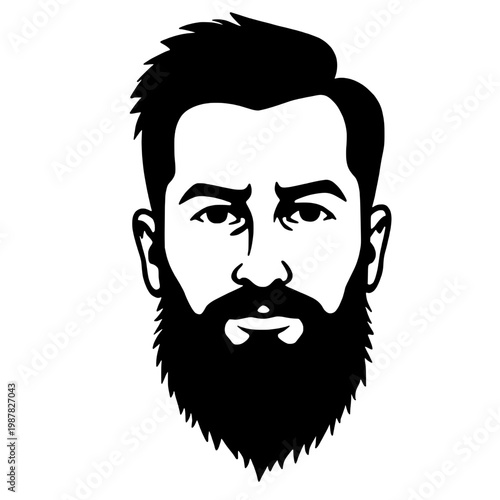 Bearded Man SVG, Beard Vector, Funny Beard Design, Bearded Guy SVG, Masculine Silhouette, Cricut Cut File, Gift for Him, Barber Art