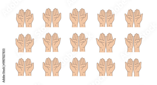 Open Hands Collection: Diverse Poses of Human Palms for Prayer, Support, and Giving