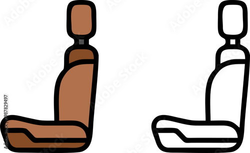 Car Seat Interior Automotive Chair Icon Vector Illustration