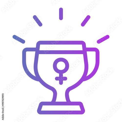 Women trophy Line Gradient Icon