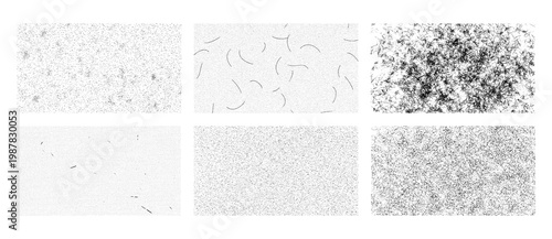 Collection of 6 Black and White Grunge Dust and Scratch Textures