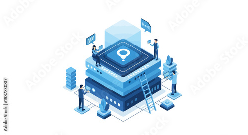 People working on a database server.
