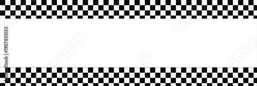 Seamless pattern of race checkered flags. Black and white checkerboard texture, motorsport finish line design. Vector illustration on white background. EPS 10 .