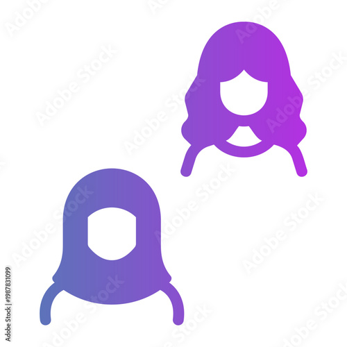 Diverse woman Line Gradient Icon