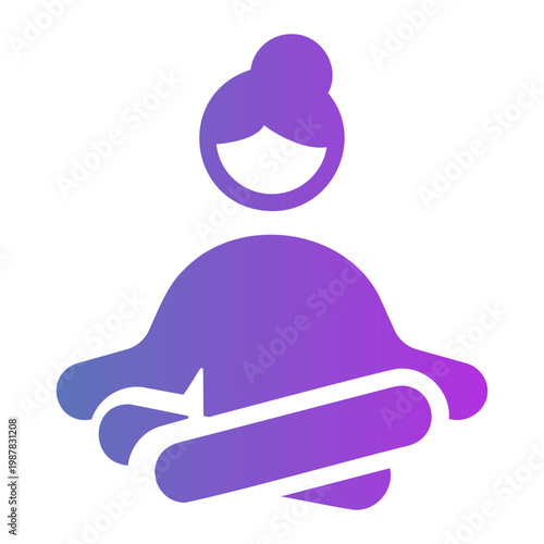 Women meditating Line Gradient Icon