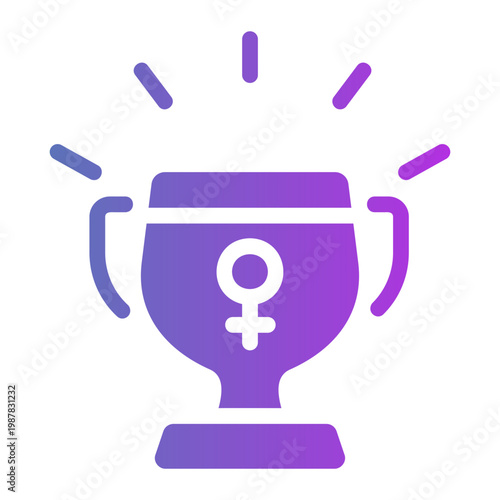 Women trophy Line Gradient Icon