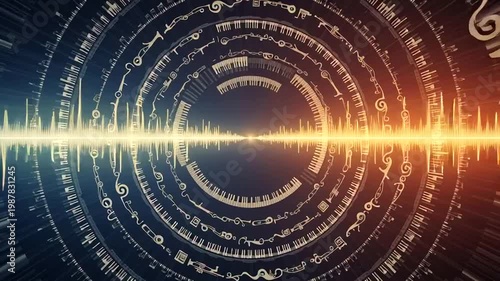 Futuristic Sound Wave Technology Background.
