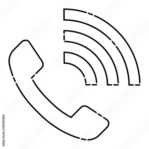 電話のアイコン 色ズレ 版ズレ おしゃれ ベクター素材