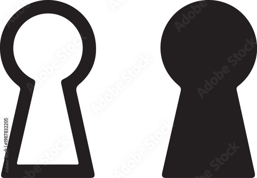 vector illustration of keyhole isolated icon. door, lock, key flat simple symbol