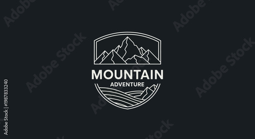 Minimalist Mountain Adventure Logo Design - Emblematic Outdoor Exploration Emblem