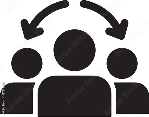 Teamwork, communication, collaboration, exchange, business partnership, teamwork icon, vector