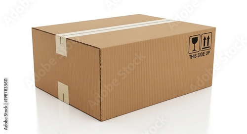 Carton box, computer illustration on a white background.
