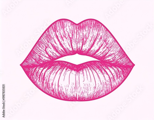 Pink Lipstick Lips Makeup Beauty Portrait.