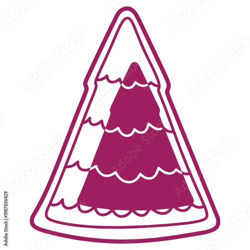 Illustrated Purple Mountain Peak Icon Nature Landscape Symbol Graphic Design Element