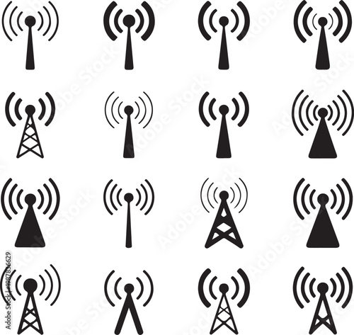 Photos Antenna tower icon collection