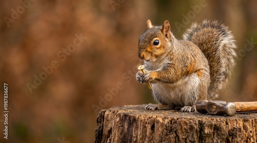 Labour Day Symbolic Animal and Industrial Tool Contrast Concept with Copy Space on Solid Background Premium Commercial Stock Photo