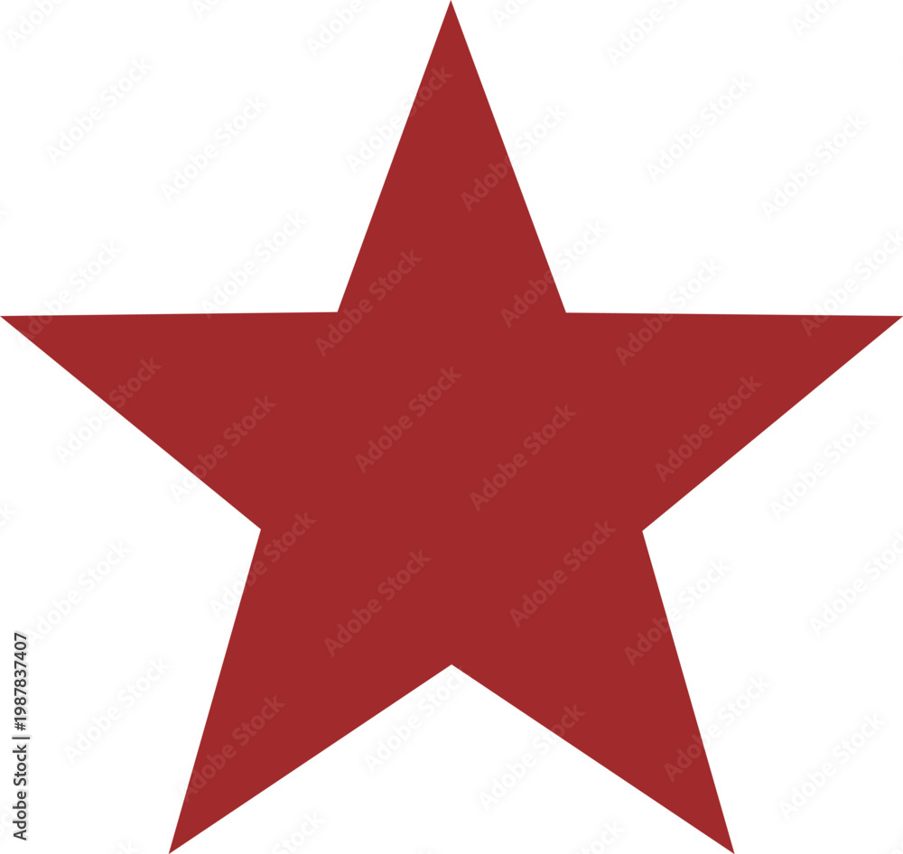 Fototapeta premium Simple red five-pointed star icon isolated on white background