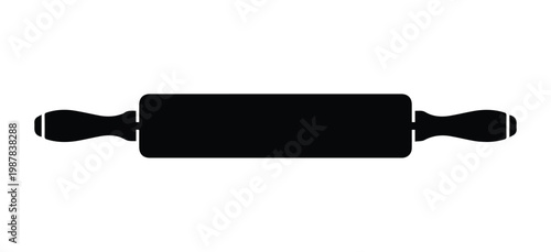 Rolling Pin Shape Icon Silhouette Vector black design on a white background
