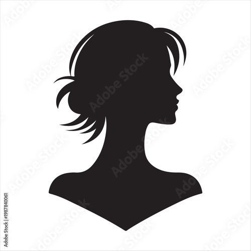woman empowerment abstract silhouette outline logo design concept  illustration idea