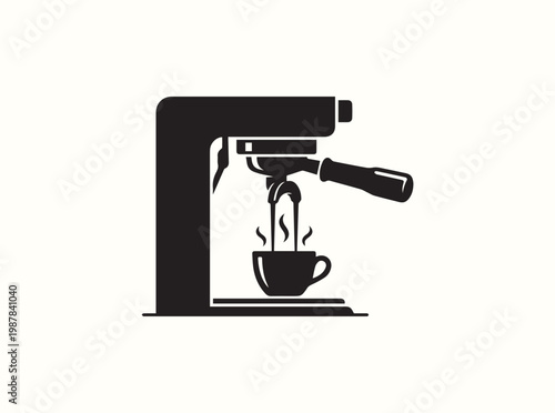 Minimal black icon illustrating the hydrodynamics of espresso flow and stream separation for technical coffee science and product development research