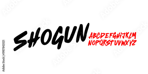 Creative Hand Drawn Font Uppercase Only. Elegant Dynamic Brush Typography. Fast Stroke Lettering. Decorative serif modern vintage fashion vector illustration.