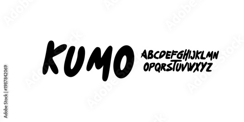 Creative Hand Drawn Font Uppercase Only. Elegant Bubble Brush Typography. Playful Rounded Lettering. Decorative serif modern vintage fashion vector illustration.