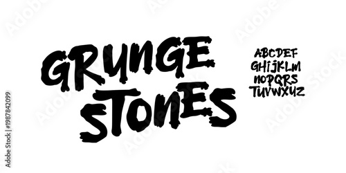 Creative Raw Hand Drawn Font Uppercase Only. Elegant Rough Typography. Heavy Grunge Brush Lettering. Decorative serif modern vintage fashion vector illustration.