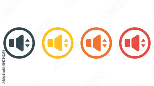 Horn Klaxon Icon Round Sign Alert Warning Signal Sound Vehicle Alarm Vector Illustration Design Isolated Background