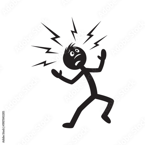 A black silhouette of a person dancing with joy against a white background Vector