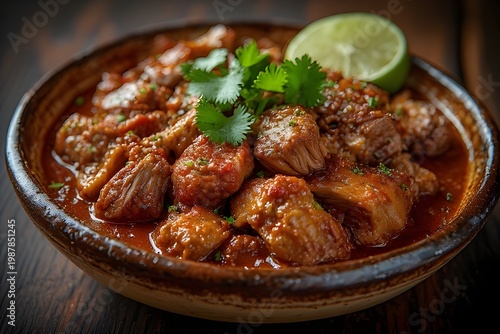 new mexican carne adobada in a bowl