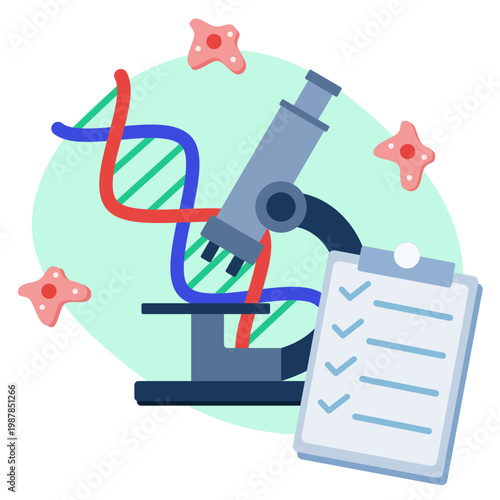 DNA analysis scientific illustration
