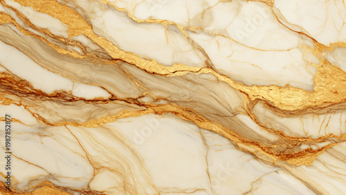 Luxurious gold and white marble texture with elegant veins and patterns
