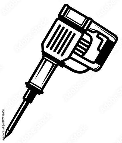 Industrial jackhammer icon used for heavy construction and demolition work
