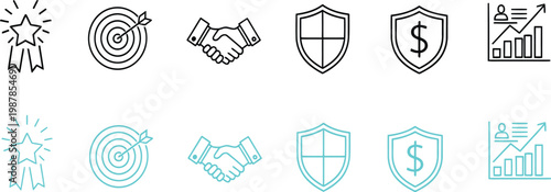 Professional Business Strategy Icon Set