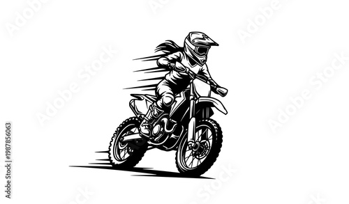 Motocross girl helmet rider logo vector illustration extreme racing