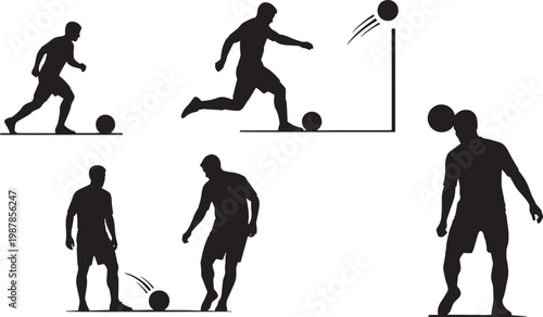 soccer training drills and goalkeeping practice flat design vector illustration
