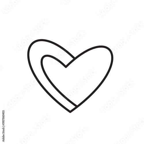 Simple Minimalist Heart Line Drawing