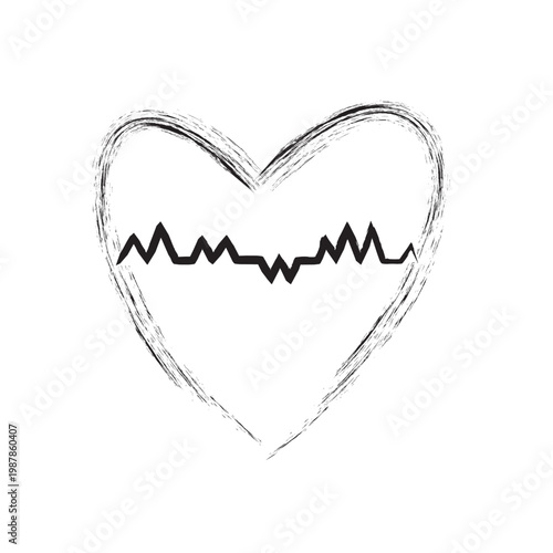 Heart Shape With EKG Line