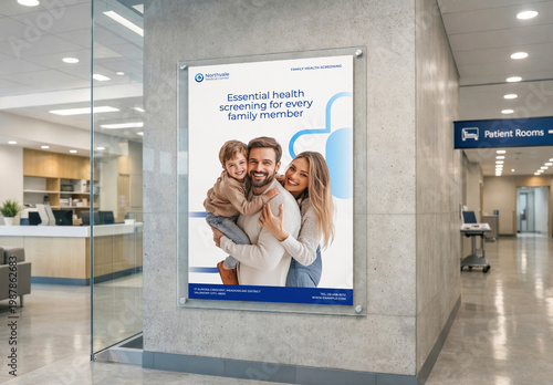 Family Health Screening Poster Mockup PSD
