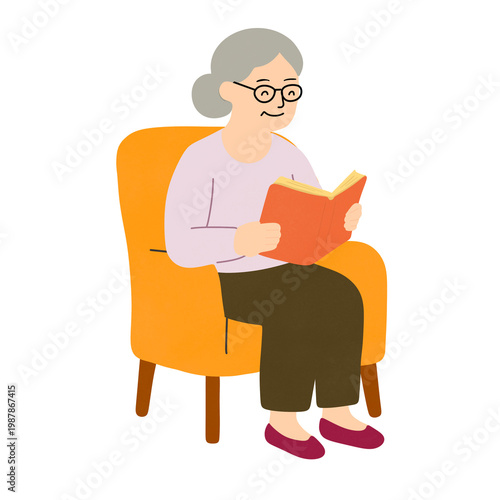 senior woman reading a book