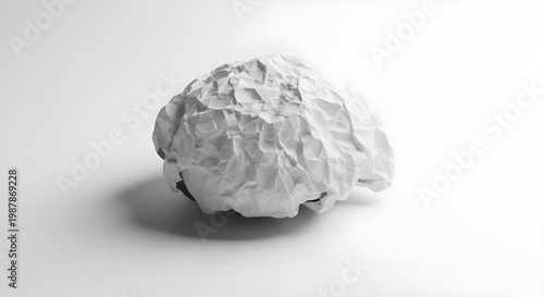 Crushed paper ball a study in texture and form black and white