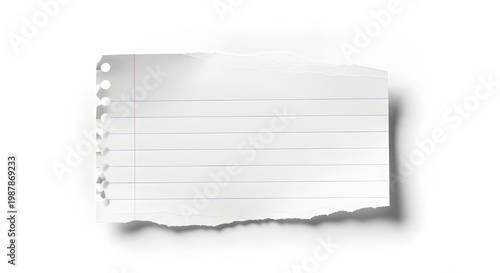 Torn paper sheet with shadow a realistic isolated illustration