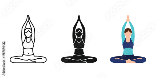 Three illustrations of a person wearing different types of boots Vector