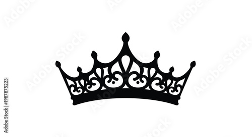 Intricate black crown design a regal and ornate silhouette