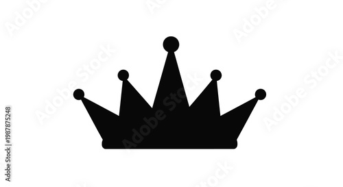 A regal black crown design sharply defined silhouette