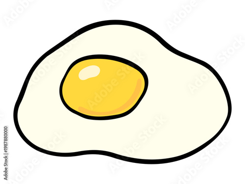 目玉焼きのかわいい手描きイラスト